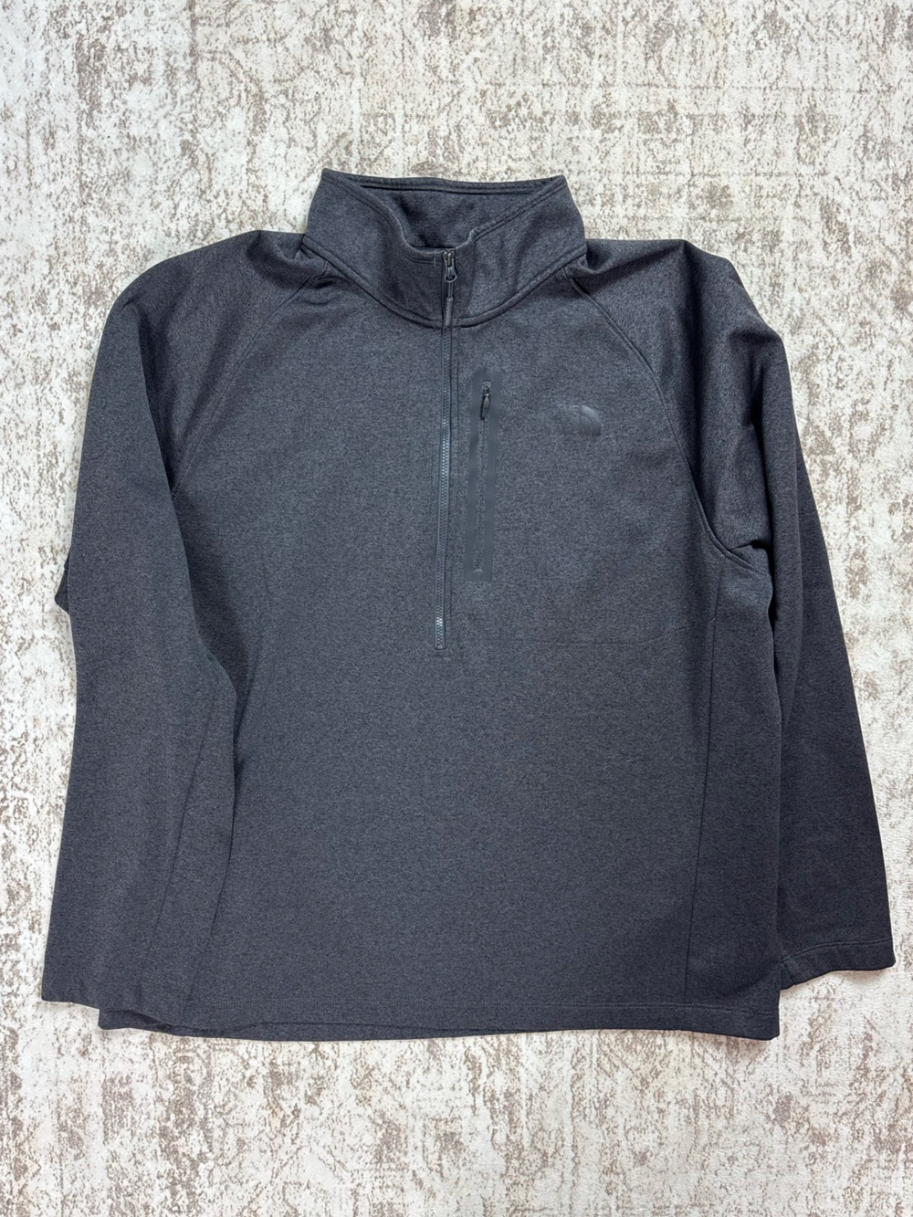 The North Face Grey Heather Quarter Zip Fleece Pullover Size XL